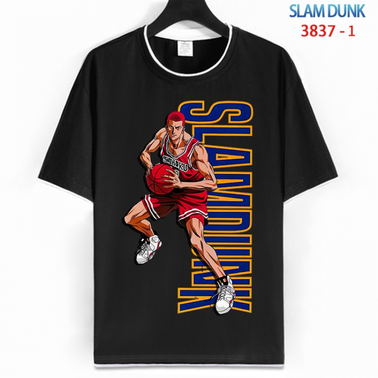 Slam Dunk Cotton crew neck black and white trim short-sleeved T-shirt from S to 4XL  HM-3937-1
