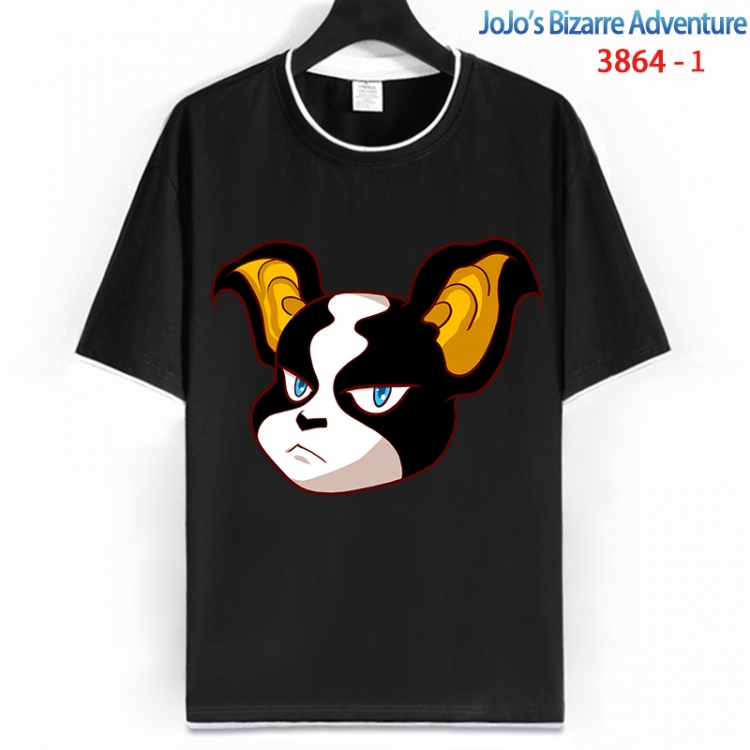 JoJos Bizarre Adventure Cotton crew neck black and white trim short-sleeved T-shirt from S to 4XL  HM-3864-1