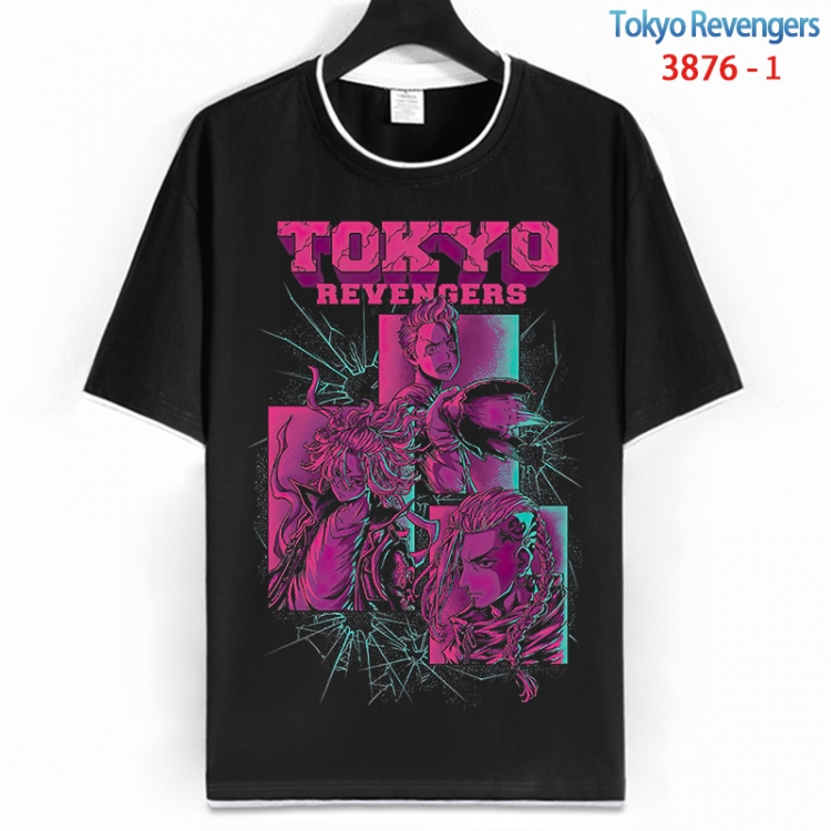 Tokyo Revengers Cotton crew neck black and white trim short-sleeved T-shirt from S to 4XL  HM-3876-1