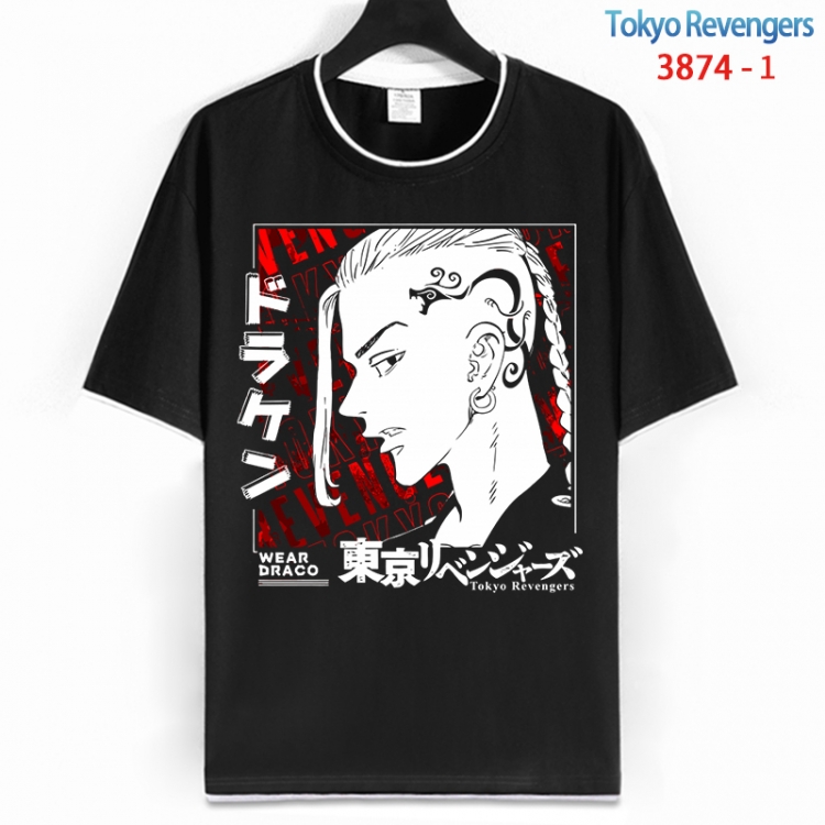 Tokyo Revengers Cotton crew neck black and white trim short-sleeved T-shirt from S to 4XL  HM-3874-1