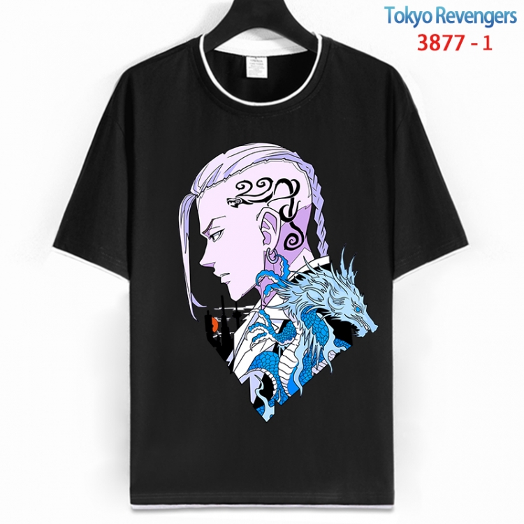 Tokyo Revengers Cotton crew neck black and white trim short-sleeved T-shirt from S to 4XL HM-3877-1
