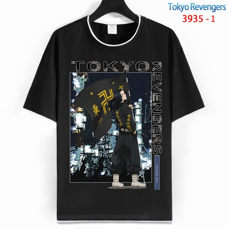 Tokyo Revengers Cotton crew neck black and white trim short-sleeved T-shirt from S to 4XL  HM-3935-1