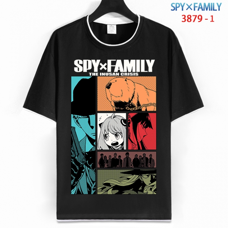 SPY×FAMILY Cotton crew neck black and white trim short-sleeved T-shirt from S to 4XL HM-3879-1