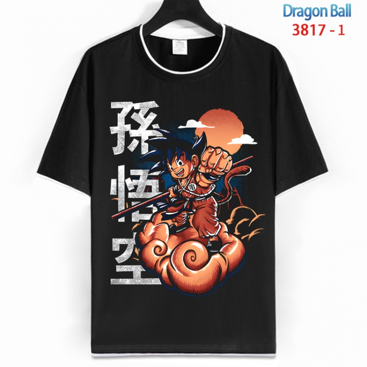 DRAGON BALL Cotton crew neck black and white trim short-sleeved T-shirt from S to 4XL HM-3817-1