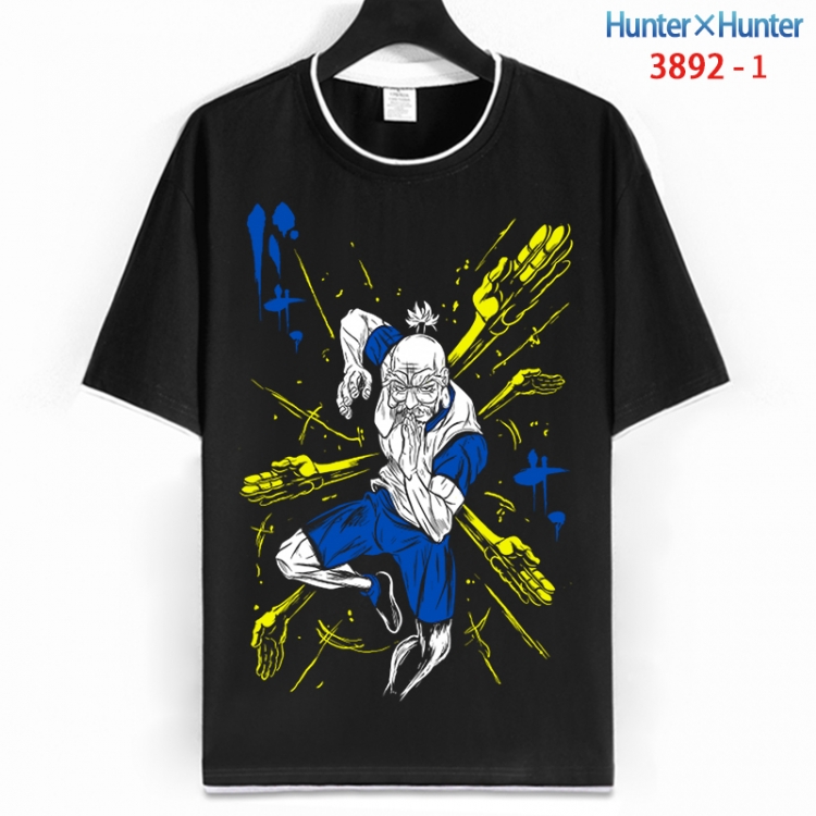 HunterXHunter Cotton crew neck black and white trim short-sleeved T-shirt from S to 4XL