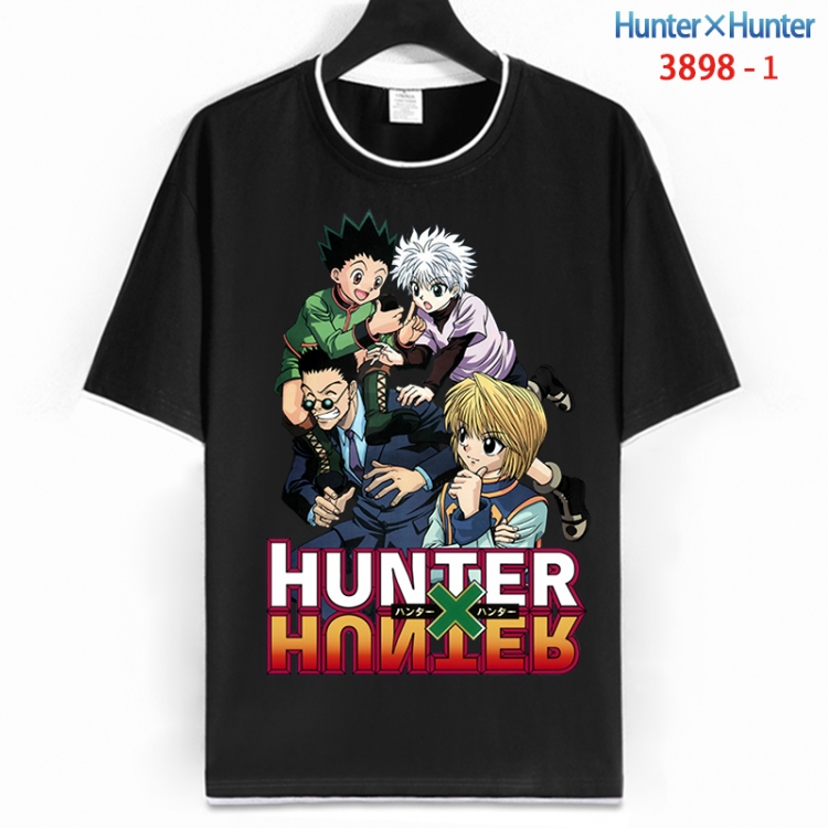 HunterXHunter Cotton crew neck black and white trim short-sleeved T-shirt from S to 4XL