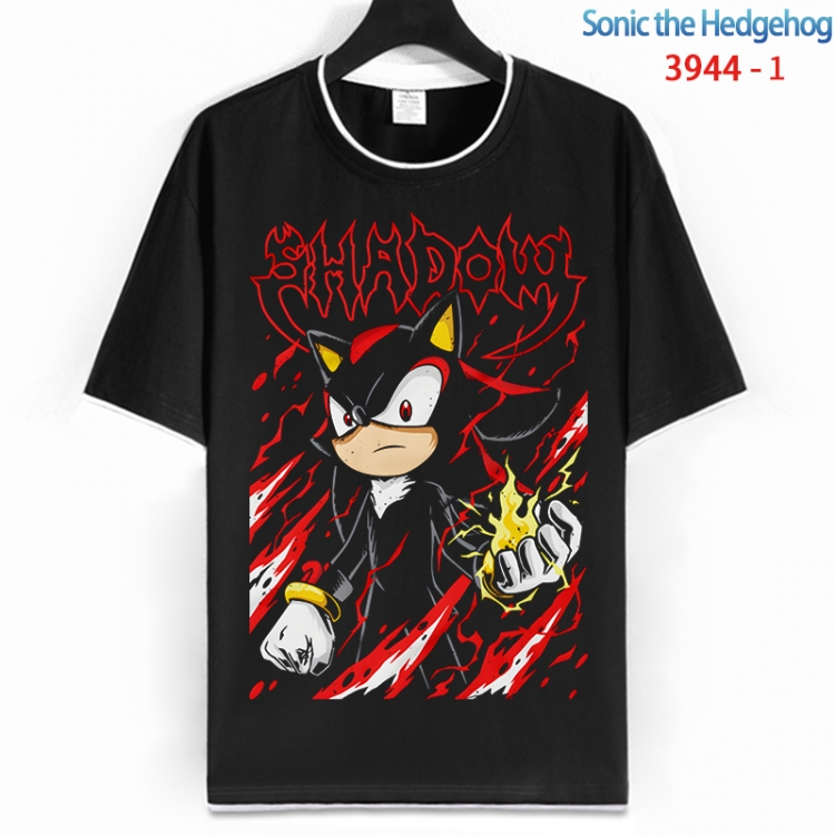Sonic The Hedgehog Cotton crew neck black and white trim short-sleeved T-shirt from S to 4XL HM-3944-1