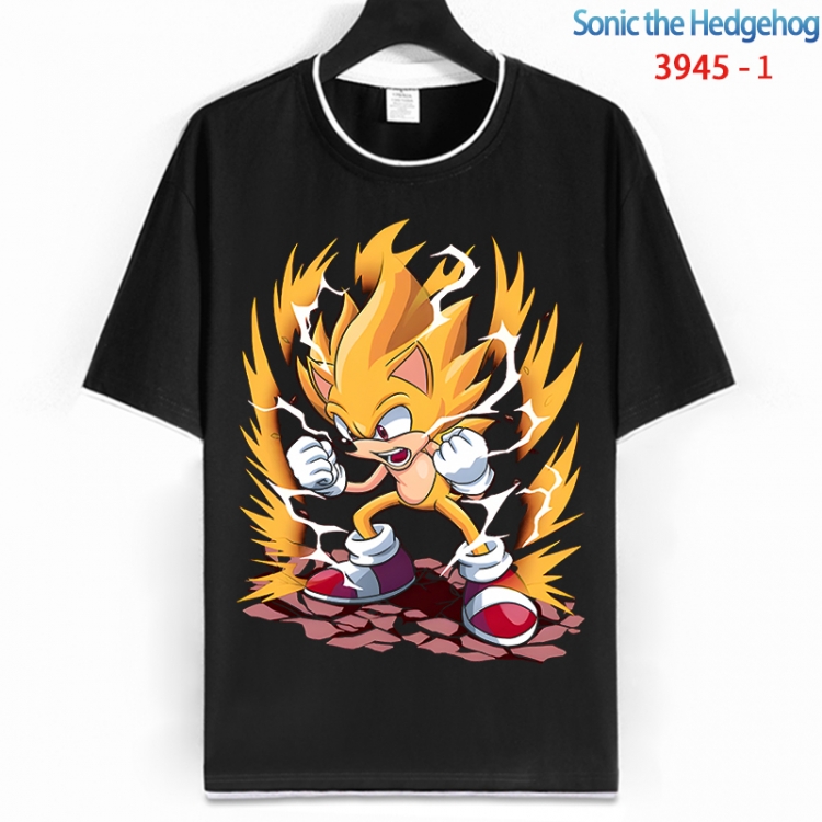 Sonic The Hedgehog Cotton crew neck black and white trim short-sleeved T-shirt from S to 4XL HM-3945-1