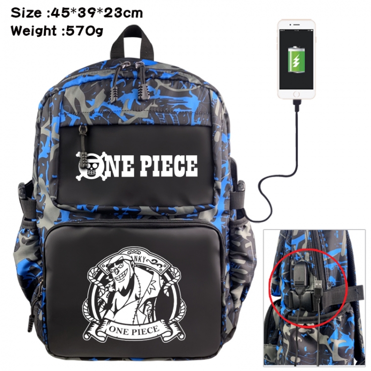 One Piece Anime waterproof nylon camouflage backpack School Bag 45X39X23CM