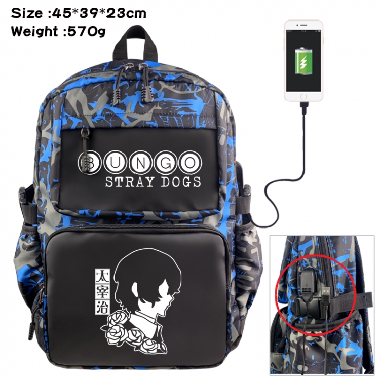 Bungo Stray Dogs Anime waterproof nylon camouflage backpack School Bag 45X39X23CM