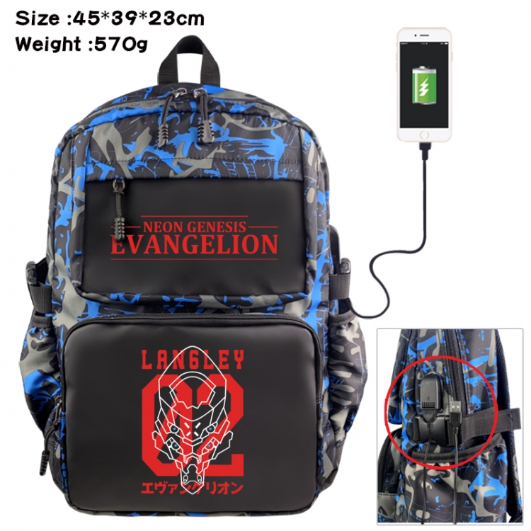 EVA Anime waterproof nylon camouflage backpack School Bag 45X39X23CM