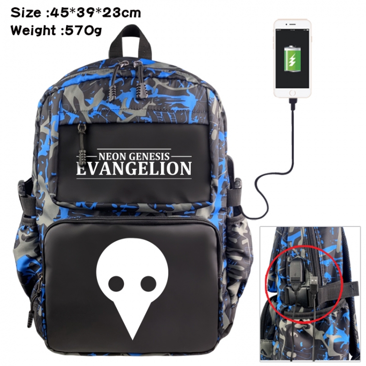 EVA Anime waterproof nylon camouflage backpack School Bag 45X39X23CM