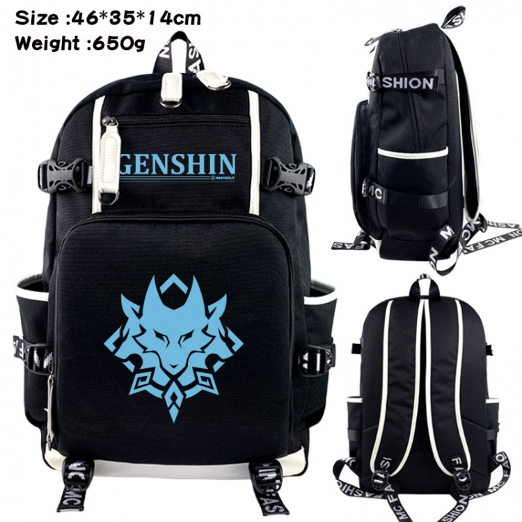 Genshin Impact Animation upper and lower data canvas backpack 46X35X14CM 650G