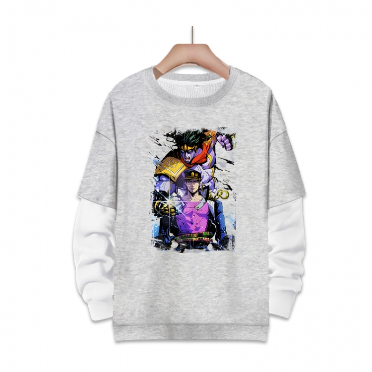 JoJos Bizarre Adventure Anime fake two-piece thick round neck sweater from S to 3XL