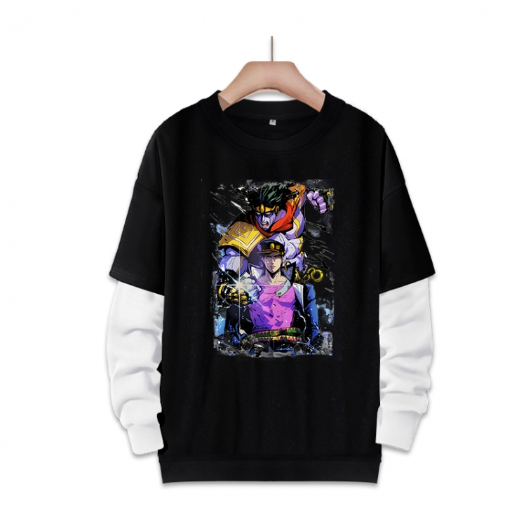 JoJos Bizarre Adventure Anime fake two-piece thick round neck sweater from S to 3XL