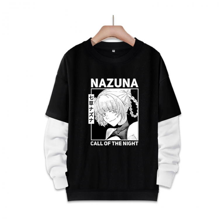 Call of the Night Anime fake two-piece thick round neck sweater from S to 3XL