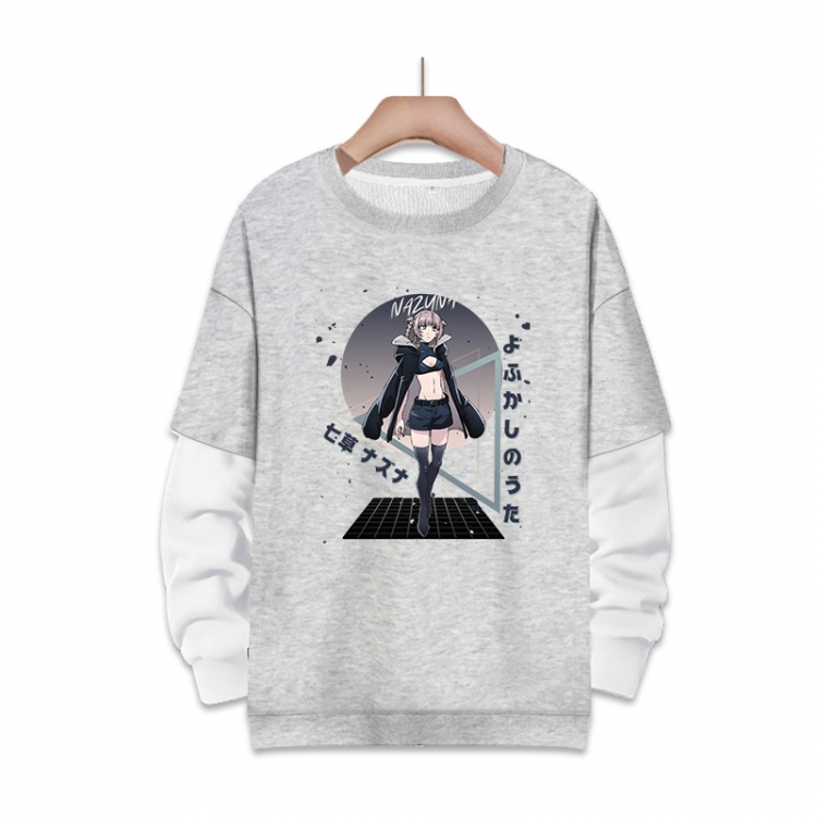 Call of the Night Anime fake two-piece thick round neck sweater from S to 3XL