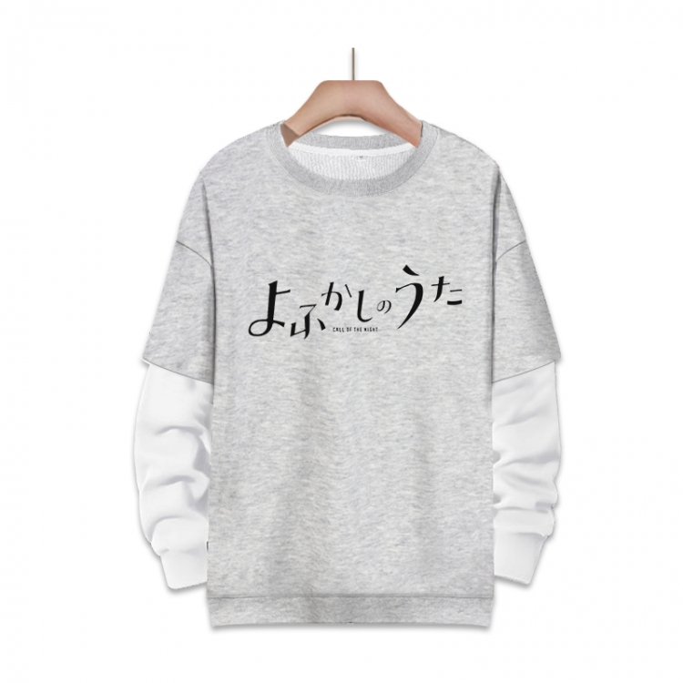 Call of the Night Anime fake two-piece thick round neck sweater from S to 3XL