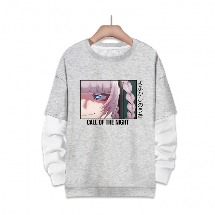 Call of the Night Anime fake two-piece thick round neck sweater from S to 3XL