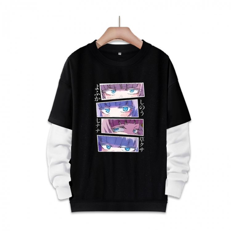 Call of the Night Anime fake two-piece thick round neck sweater from S to 3XL