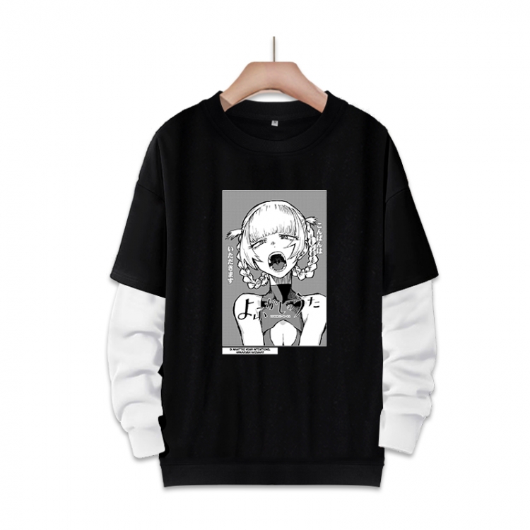 Call of the Night Anime fake two-piece thick round neck sweater from S to 3XL