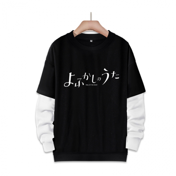 Call of the Night Anime fake two-piece thick round neck sweater from S to 3XL