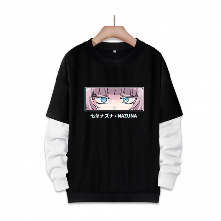 Call of the Night Anime fake two-piece thick round neck sweater from S to 3XL