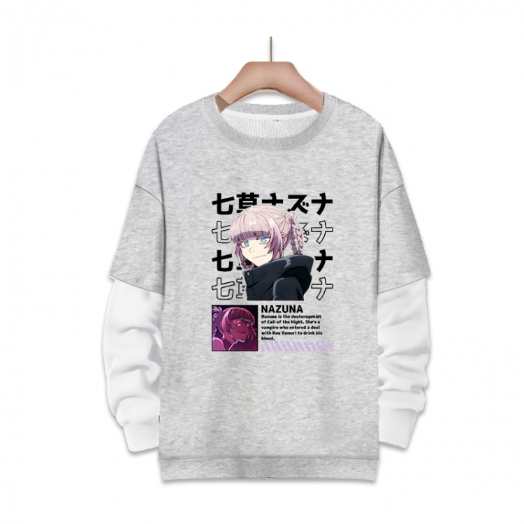 Call of the Night Anime fake two-piece thick round neck sweater from S to 3XL