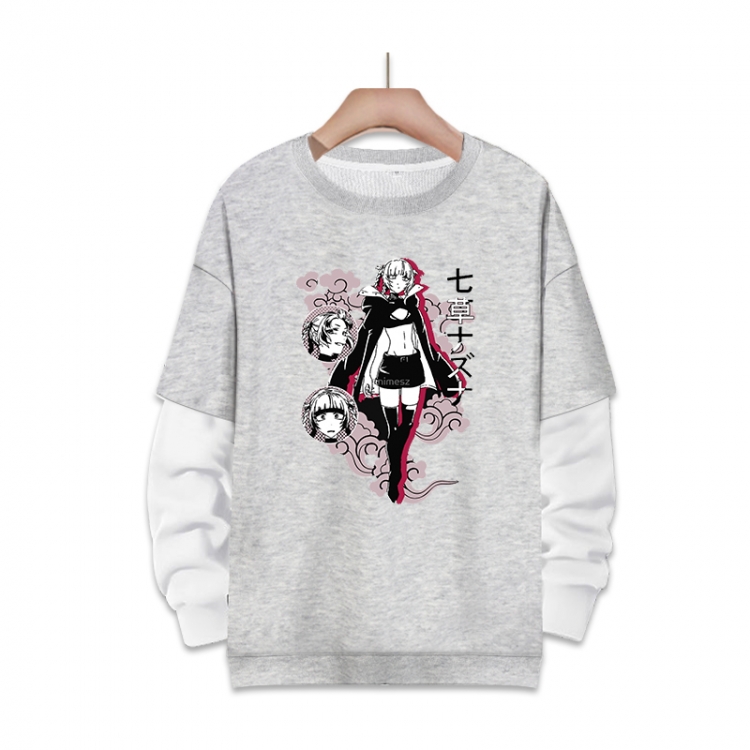 Call of the Night Anime fake two-piece thick round neck sweater from S to 3XL