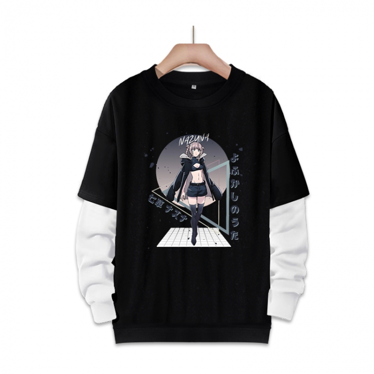 Call of the Night Anime fake two-piece thick round neck sweater from S to 3XL