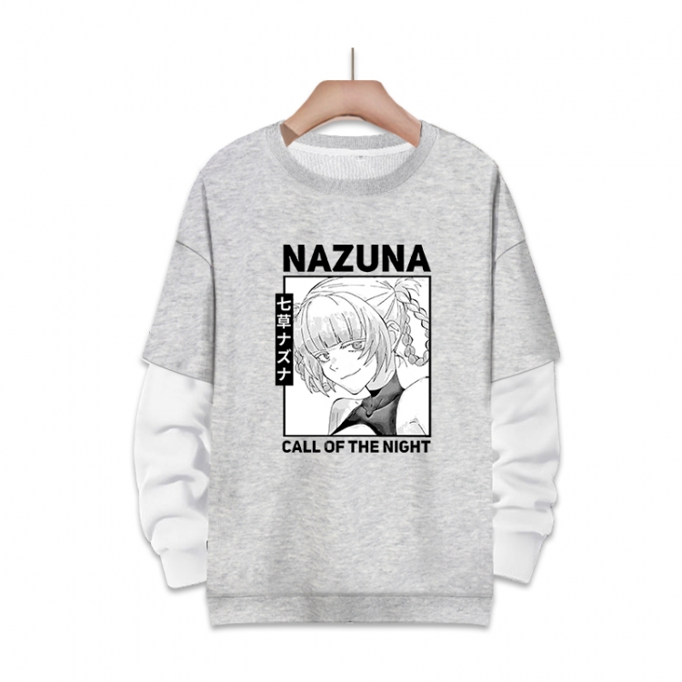 Call of the Night Anime fake two-piece thick round neck sweater from S to 3XL