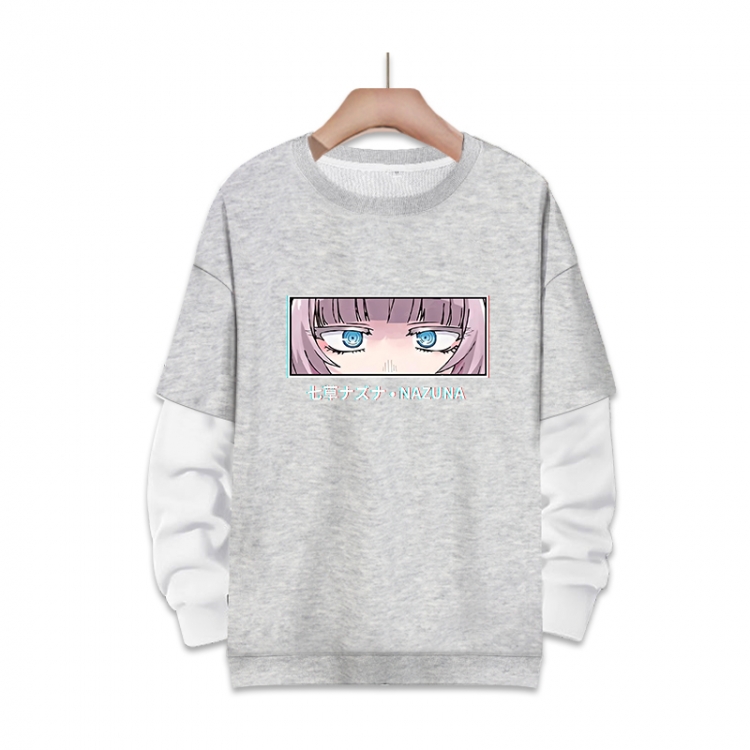 Call of the Night Anime fake two-piece thick round neck sweater from S to 3XL