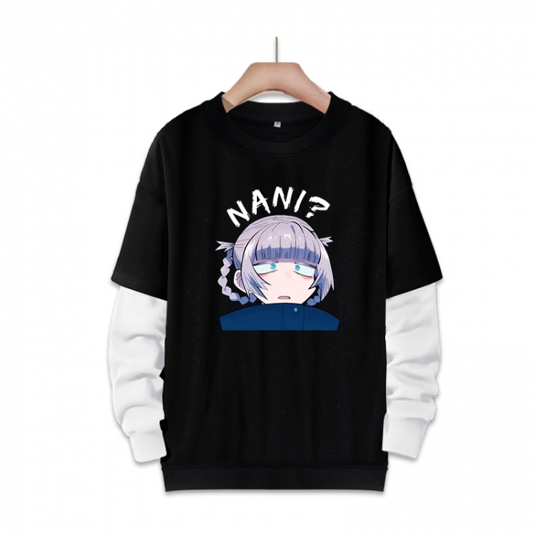 Call of the Night Anime fake two-piece thick round neck sweater from S to 3XL