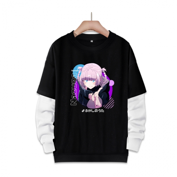 Call of the Night Anime fake two-piece thick round neck sweater from S to 3XL