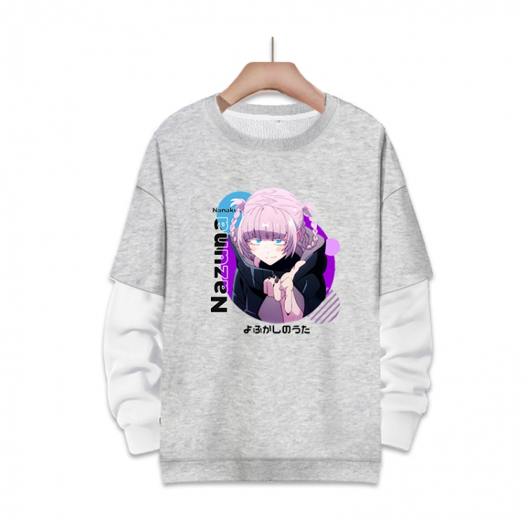 Call of the Night Anime fake two-piece thick round neck sweater from S to 3XL