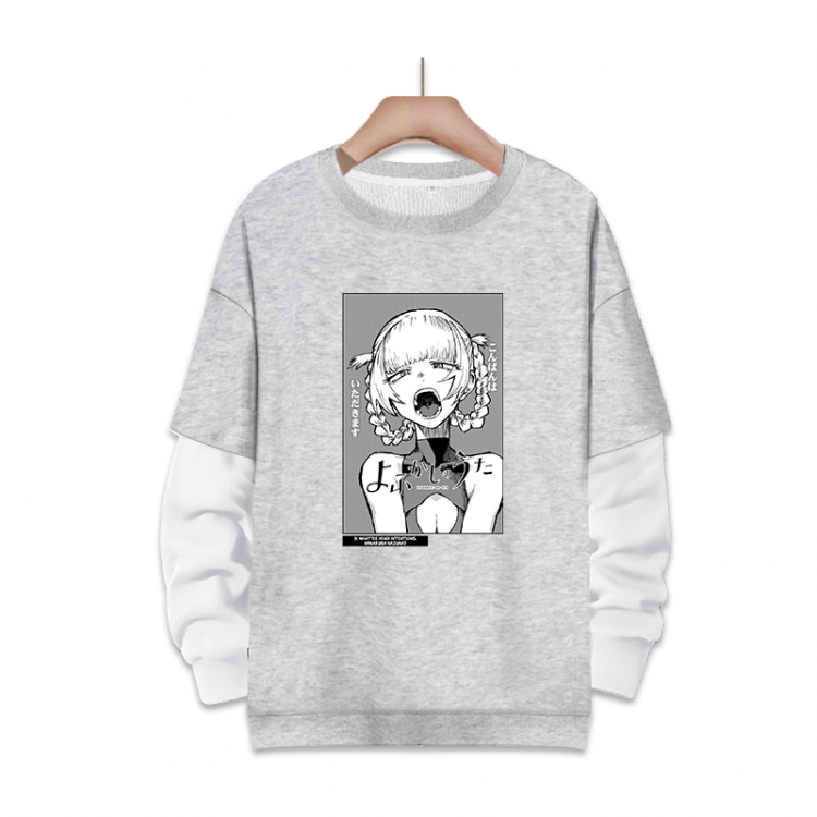 Call of the Night Anime fake two-piece thick round neck sweater from S to 3XL