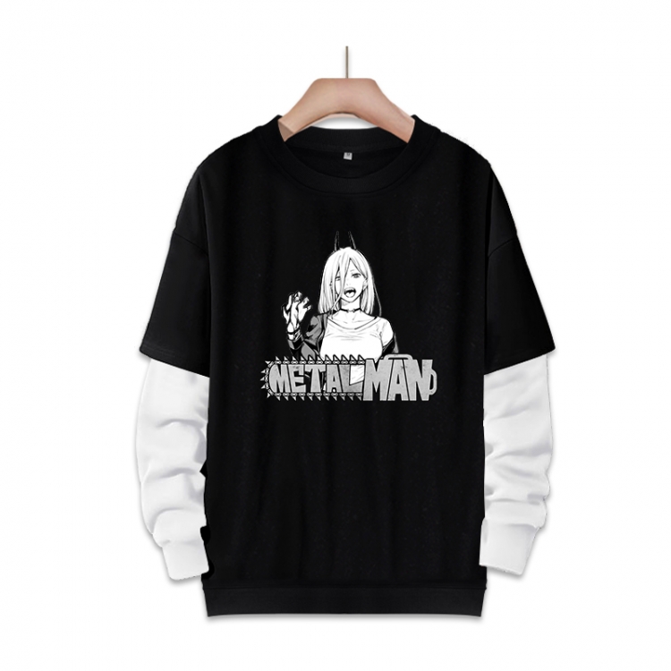 Chainsaw man Anime fake two-piece thick round neck sweater from S to 3XL