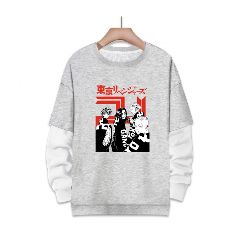 Tokyo Revengers Anime fake two-piece thick round neck sweater from S to 3XL