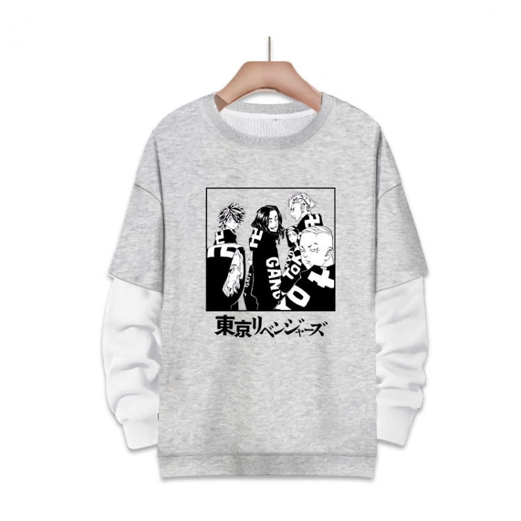 Tokyo Revengers Anime fake two-piece thick round neck sweater from S to 3XL