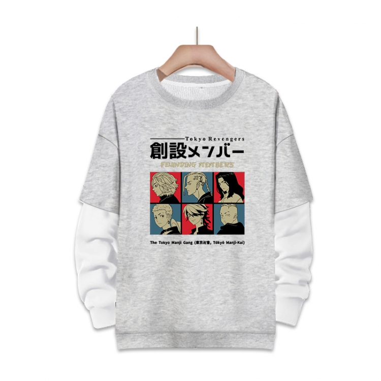 Tokyo Revengers Anime fake two-piece thick round neck sweater from S to 3XL