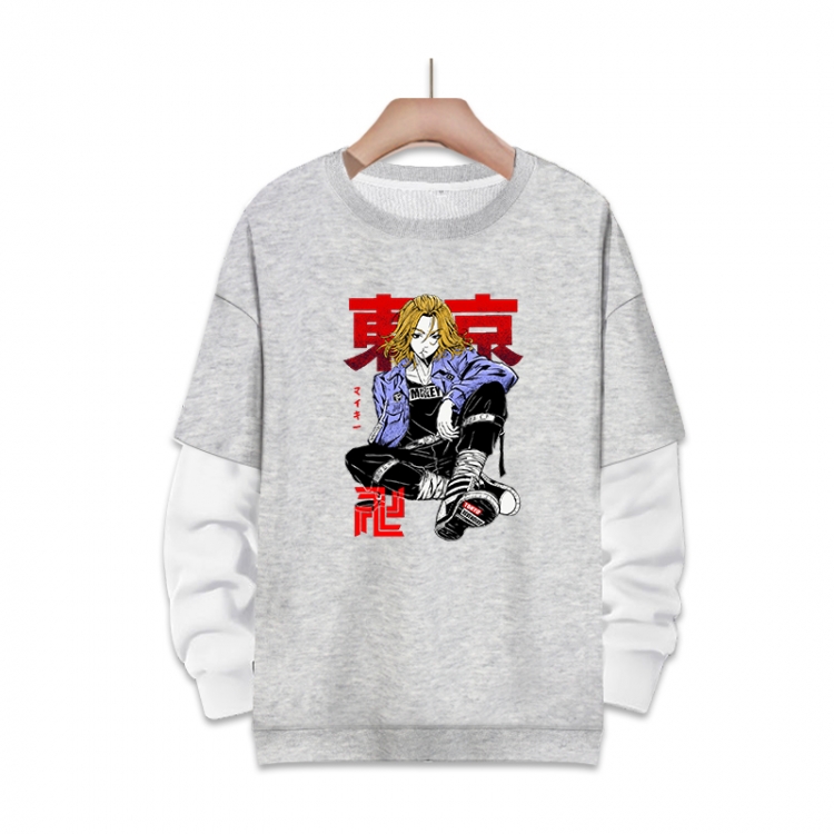 Tokyo Revengers Anime fake two-piece thick round neck sweater from S to 3XL