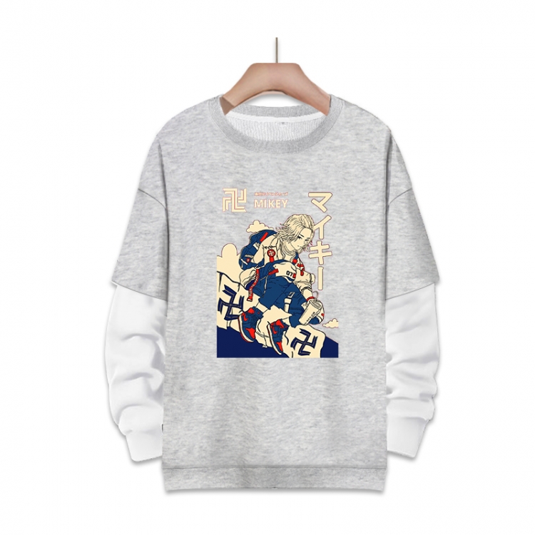 Tokyo Revengers Anime fake two-piece thick round neck sweater from S to 3XL