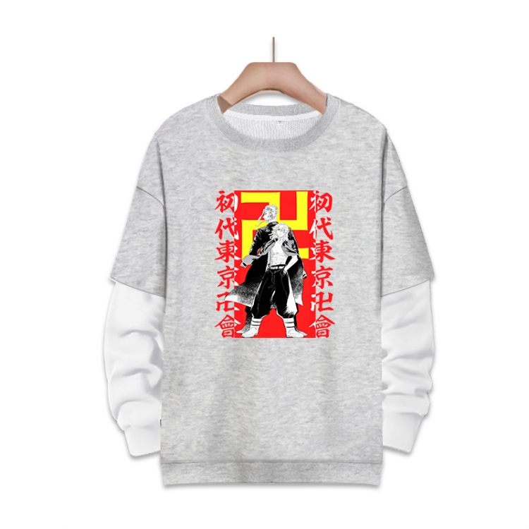 Tokyo Revengers Anime fake two-piece thick round neck sweater from S to 3XL