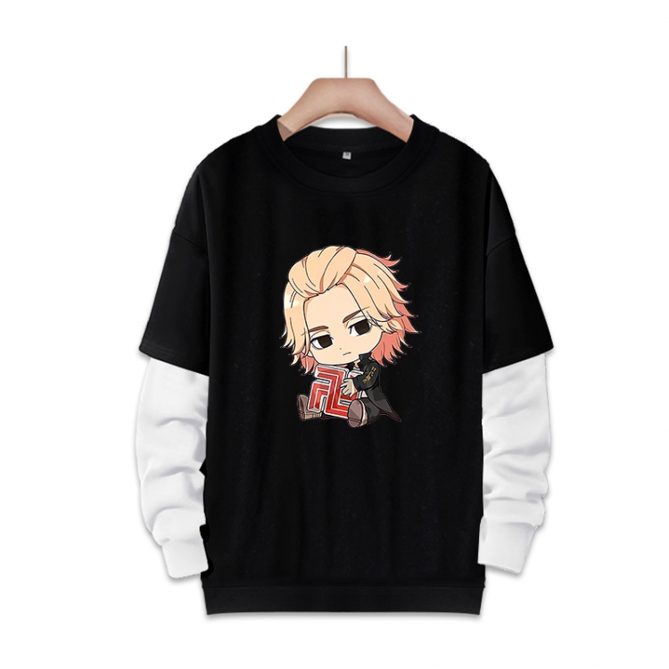 Tokyo Revengers Anime fake two-piece thick round neck sweater from S to 3XL