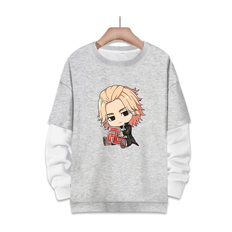 Tokyo Revengers Anime fake two-piece thick round neck sweater from S to 3XL