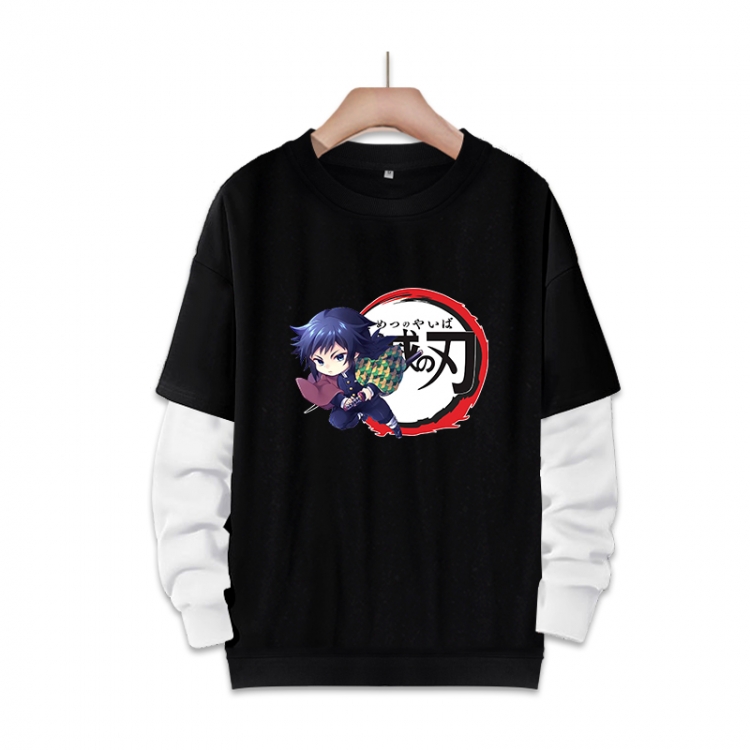 Demon Slayer Kimets Anime fake two-piece thick round neck sweater from S to 3XL