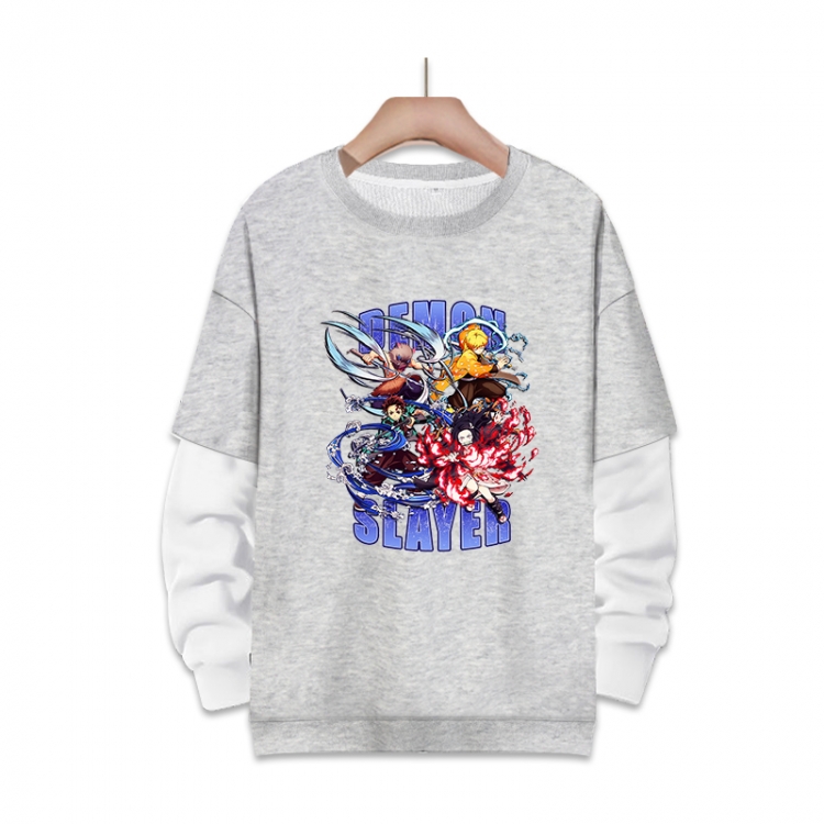 Demon Slayer Kimets Anime fake two-piece thick round neck sweater from S to 3XL