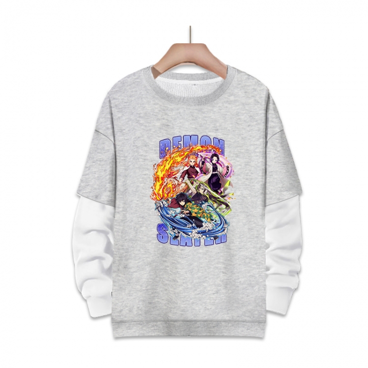 Demon Slayer Kimets Anime fake two-piece thick round neck sweater from S to 3XL