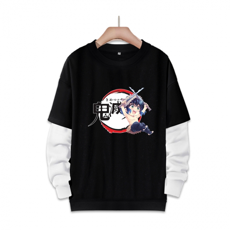 Demon Slayer Kimets Anime fake two-piece thick round neck sweater from S to 3XL