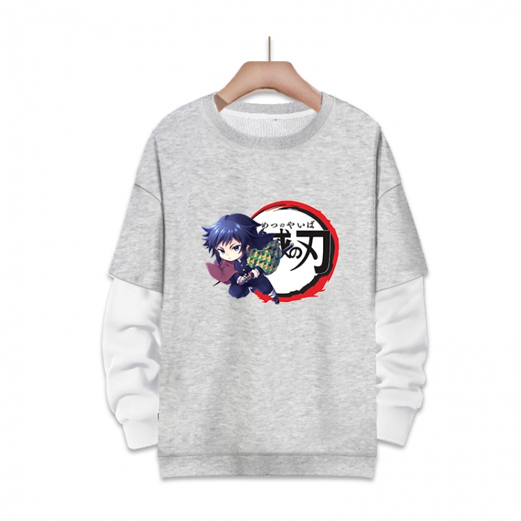 Demon Slayer Kimets Anime fake two-piece thick round neck sweater from S to 3XL